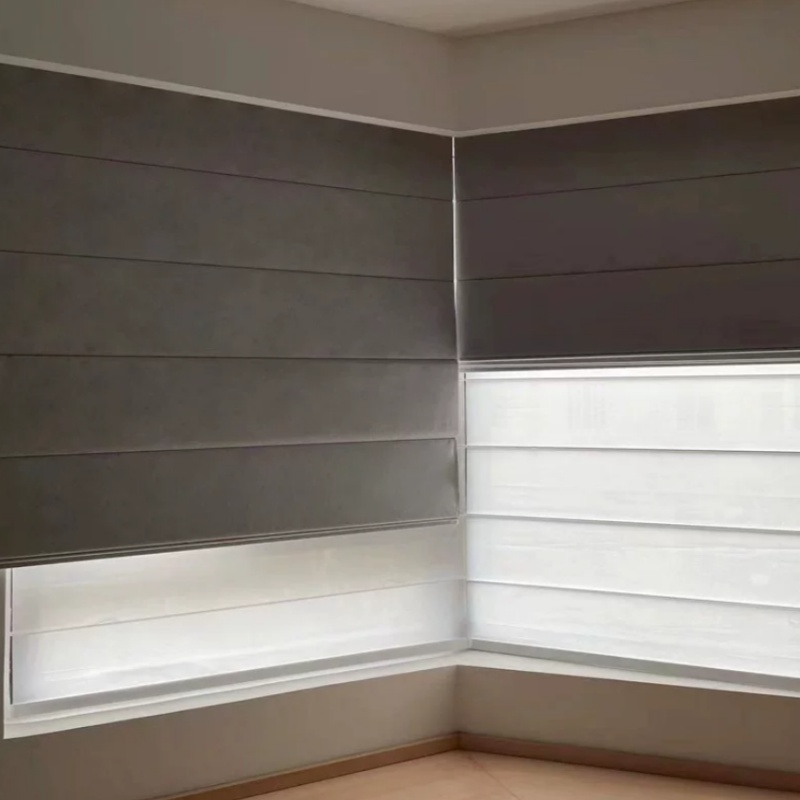 Cross-Border Roller Blinds, Drill-Free Heat Insulation Motorized Sun Shades & Shangri-La Blinds Ready-Made